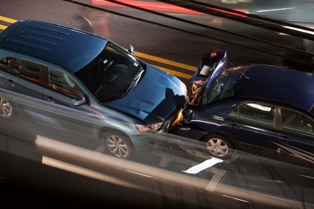 Two cars involved in an accident
